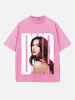 Dua Lipa Print Round Neck T-shirt