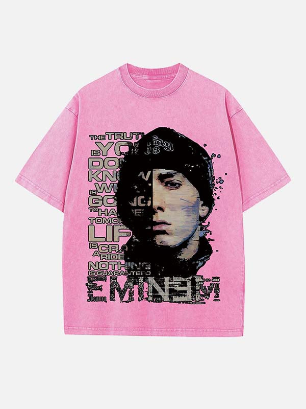 Eminem Print Round Neck T-shirt