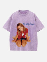 Britney Spears Print Round Neck T-shirt