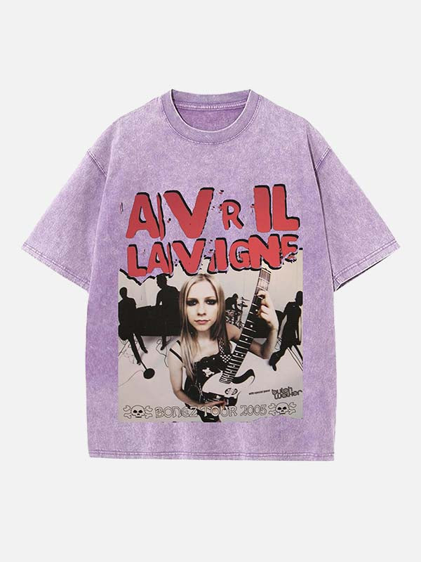 Avril Lavigne Print Round Neck T-shirt