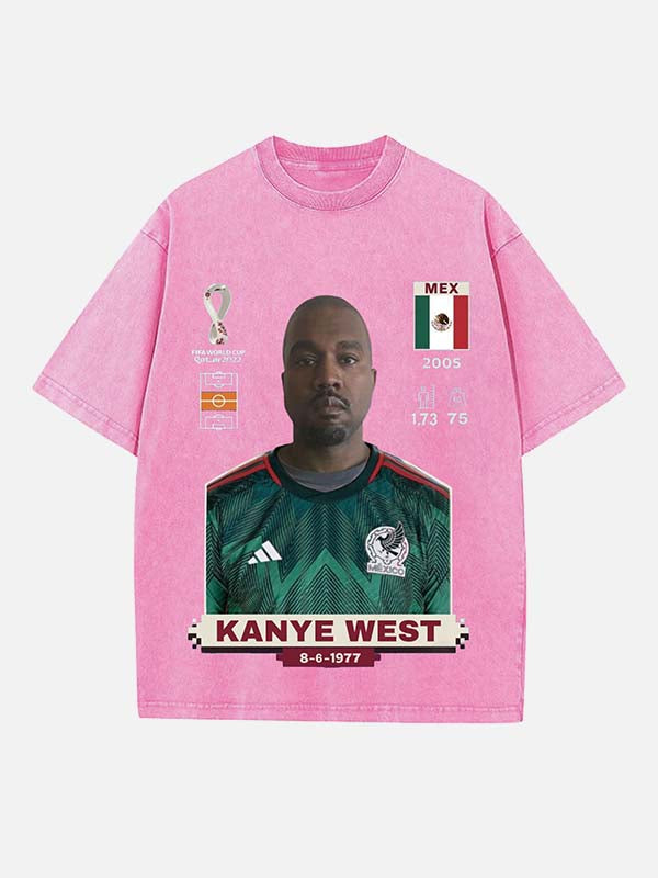 Kanye West Print Round Neck T-shirt