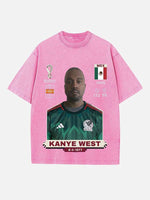Kanye West Print Round Neck T-shirt