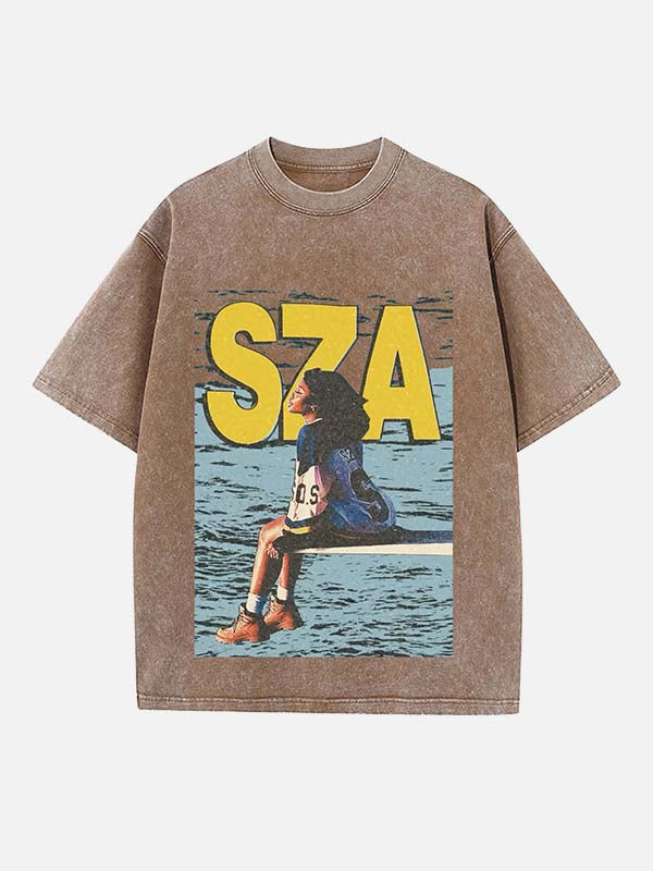 SZA Print Round Neck T-shirt