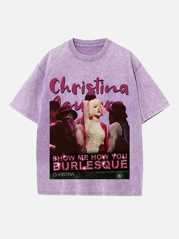 Christina Aguilera Print Round Neck T-shirt