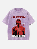 Justin Bieber Print Round Neck T-shirt