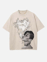 Rihanna Print Round Neck T-shirt