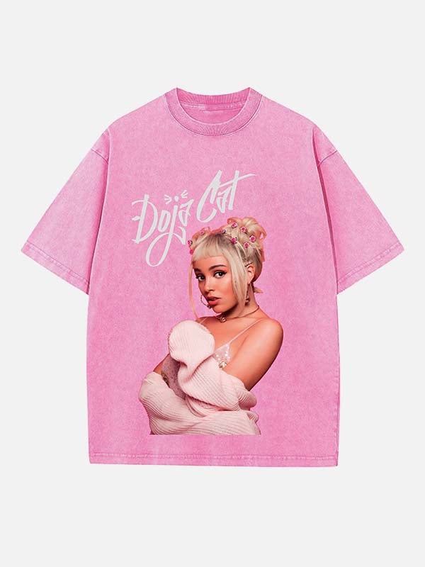 Doja Cat Print Round Neck T-shirt