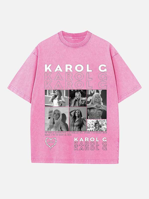 Karol G Print Round Neck T-shirt