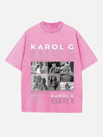Karol G Print Round Neck T-shirt