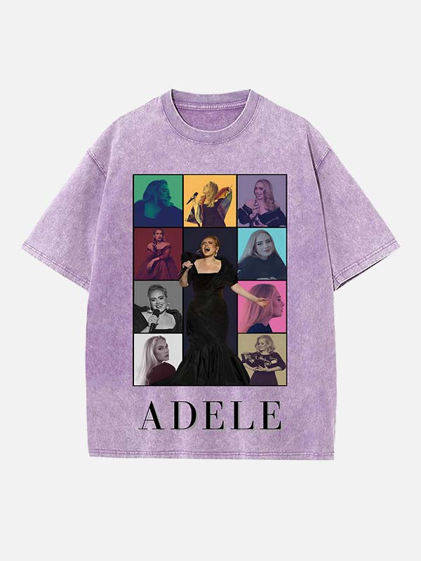 Adele Print Round Neck T-shirt