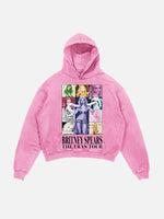 Britney Spears Print Slant Pockets Hoodie
