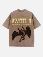 Led Zeppelin Print Round Neck T-shirt