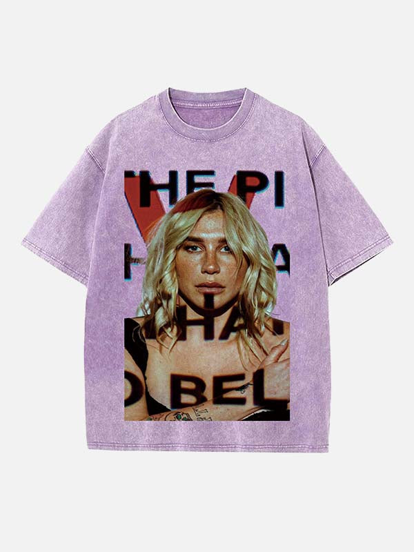 Kesha Print Round Neck T-shirt