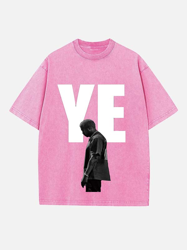 Kanye West Print Round Neck T-shirt