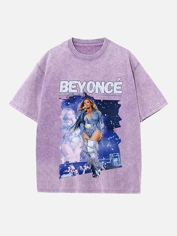 Beyoncé Print Round Neck T-shirt