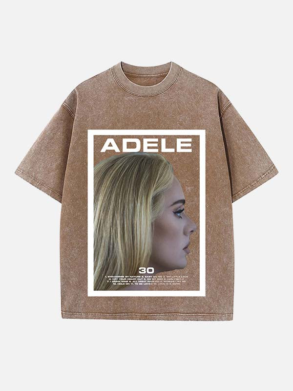 Adele Print Round Neck T-shirt