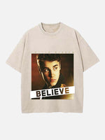 Justin Bieber Print Round Neck T-shirt