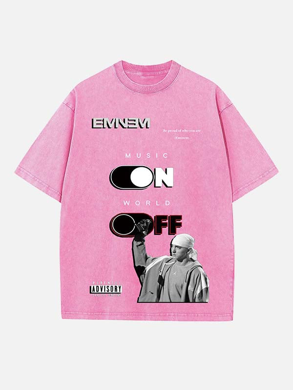 Eminem Print Round Neck T-shirt