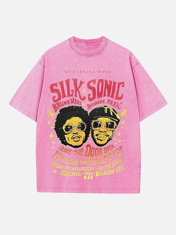 Bruno Mars Print Round Neck T-shirt