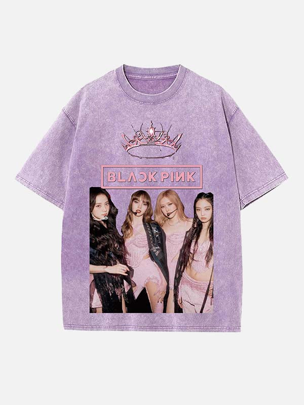 BLACKPINK Print Round Neck T-shirt