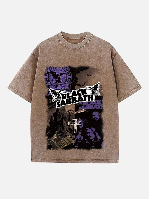 Black Sabbath Print Round Neck T-shirt