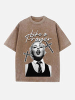 Madonna Print Round Neck T-shirt