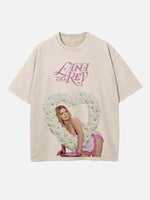 Lana Del Rey Print Round Neck T-shirt