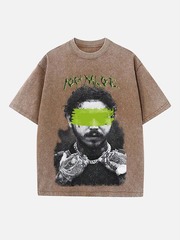 Post Malone Print Round Neck T-shirt