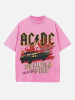 AC/DC Print Round Neck T-shirt
