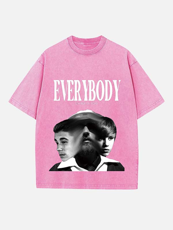 Justin Bieber Print Round Neck T-shirt