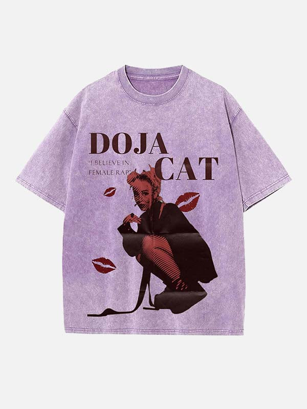 Doja Cat Print Round Neck T-shirt