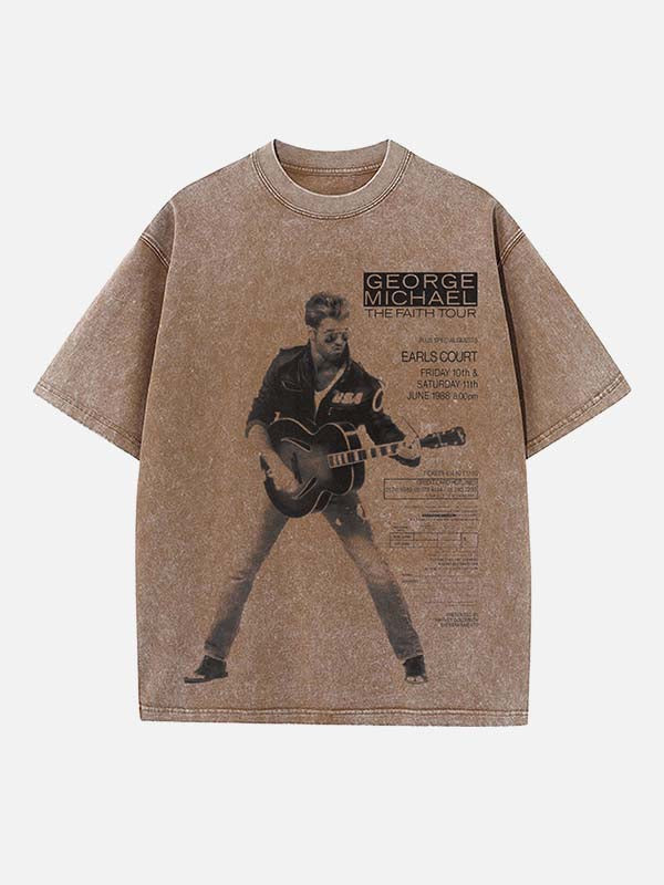 George Michael Wham! Print Round Neck T-shirt