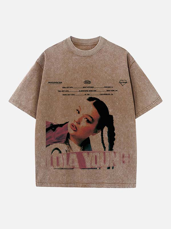 Lola Young Print Round Neck T-shirt