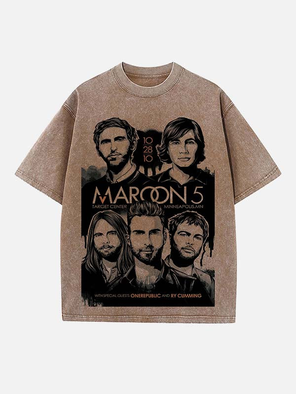 Maroon 5 Print Round Neck T-shirt