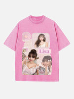 BLACKPINK Lisa Print Round Neck T-shirt
