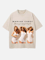 Mariah Carey Print Round Neck T-shirt
