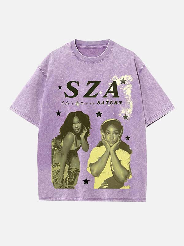 SZA Print Round Neck T-shirt
