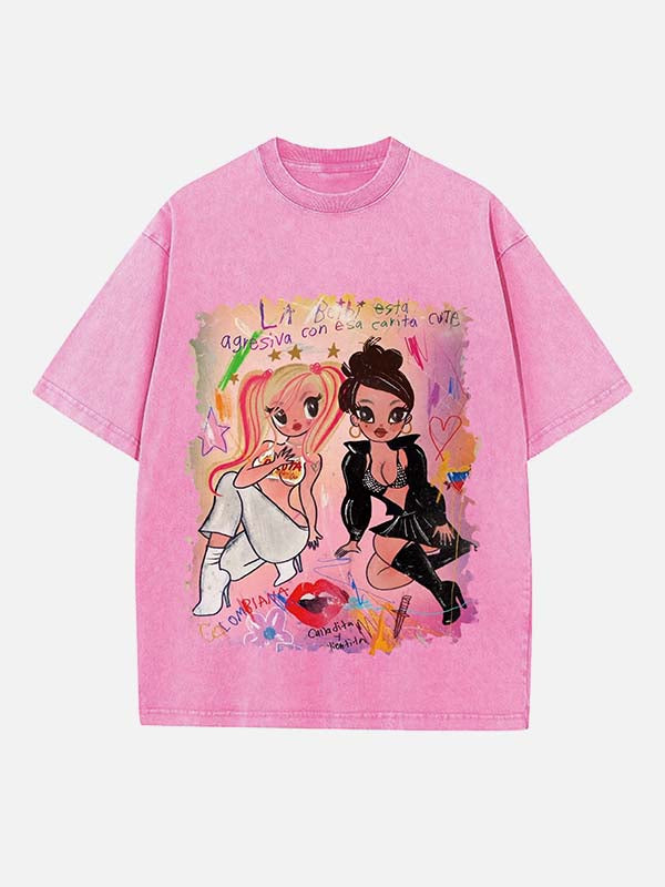 Karol G Print Round Neck T-shirt