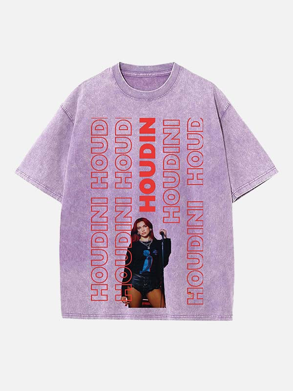 Dua Lipa Print Round Neck T-shirt