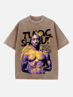 2Pac Print Round Neck T-shirt