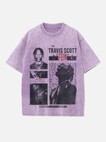 Travis Scott Print Round Neck T-shirt