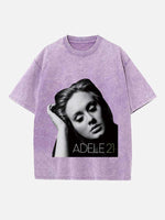 Adele Print Round Neck T-shirt