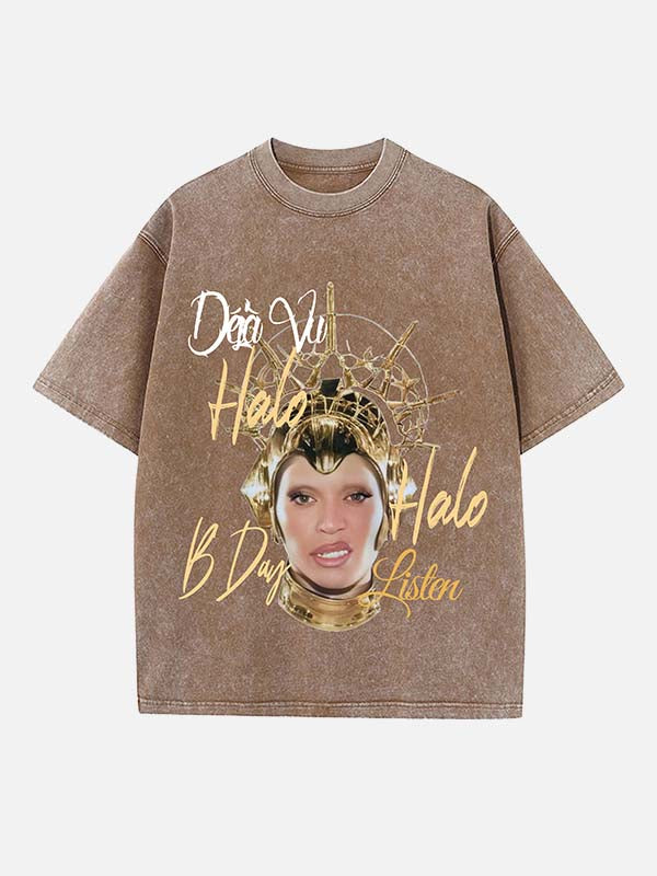Beyoncé Print Round Neck T-shirt