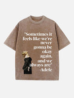 Adele Print Round Neck T-shirt