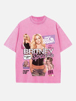 Britney Spears Print Round Neck T-shirt