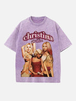 Christina Aguilera Print Round Neck T-shirt