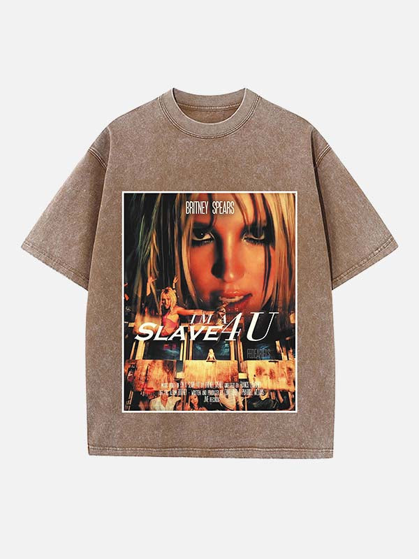 Britney Spears Print Round Neck T-shirt