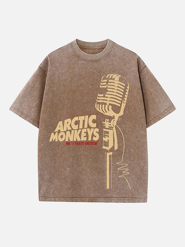 Arctic Monkeys Print Round Neck T-shirt