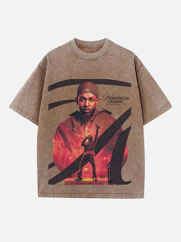 Kendrick Lamar Print Round Neck T-shirt