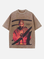 Kendrick Lamar Print Round Neck T-shirt